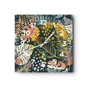 Nástenné hodiny - Listová fantázia - 30x30 cm