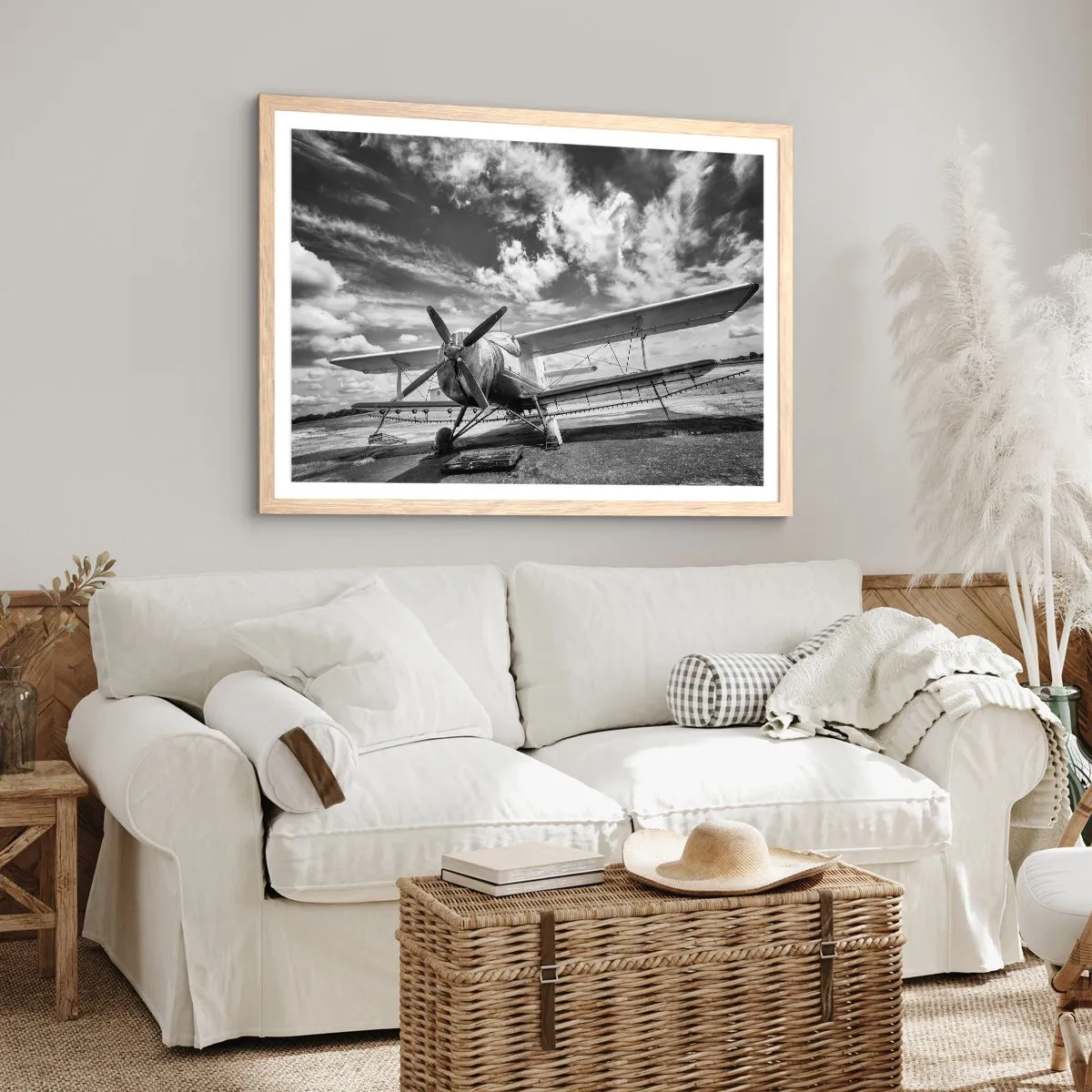 Plagát v ráme zo svetlého duba - Nemôžem sa toho dočkať! - 50x40 cm