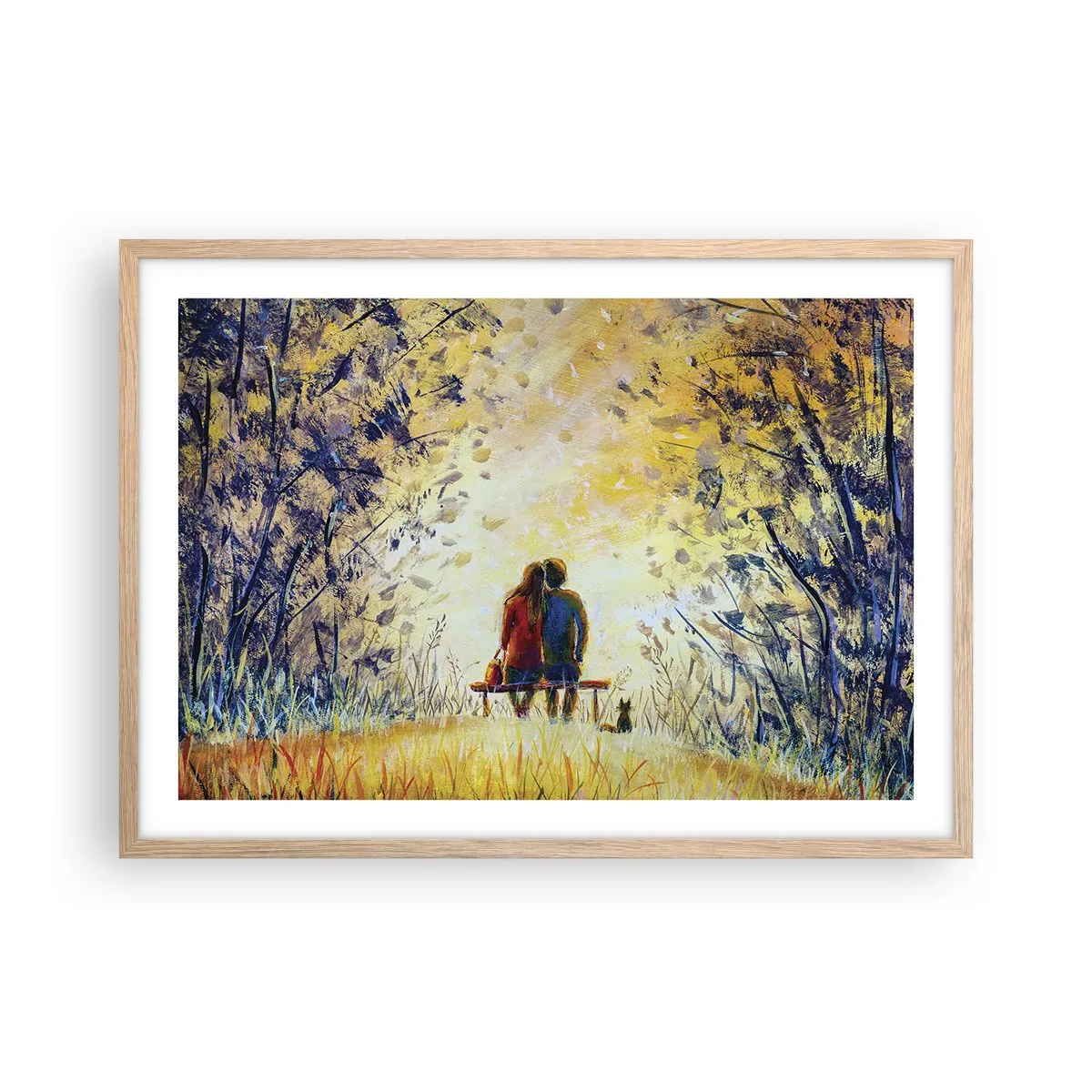 Plagát v ráme zo svetlého duba - Magický okamih - 70x50 cm