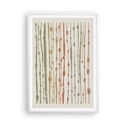 Plagát v bielom ráme - Hudobný záznam farieb - 70x100 cm