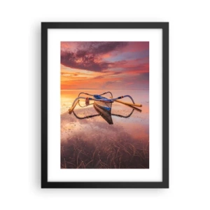 Plagát v čiernom ráme - Pokoj tropického večera - 30x40 cm