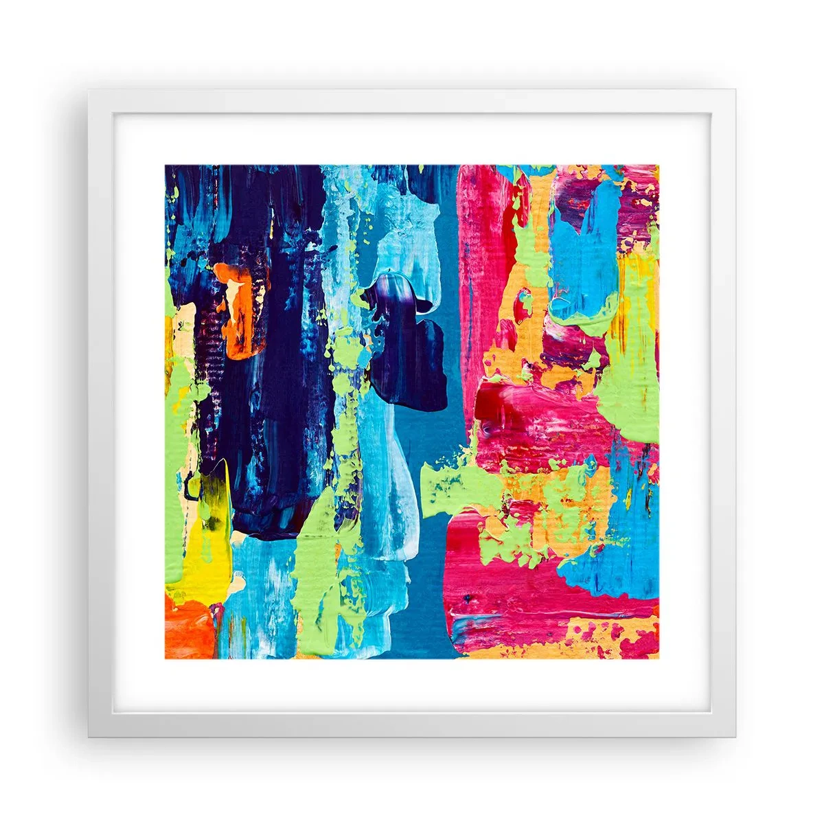 Plagát v bielom ráme - Život je krásny! - 40x40 cm