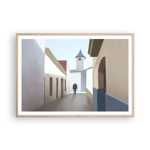 Plagát v ráme zo svetlého duba - Slnečná prechádzka - 100x70 cm