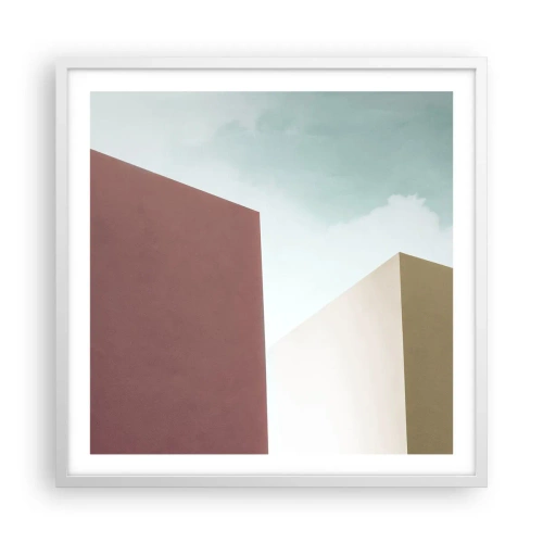 Plagát v bielom ráme - Geometria slnečného leta - 60x60 cm