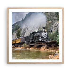 Plagát v ráme zo svetlého duba - A kam to? Kam? - 60x60 cm