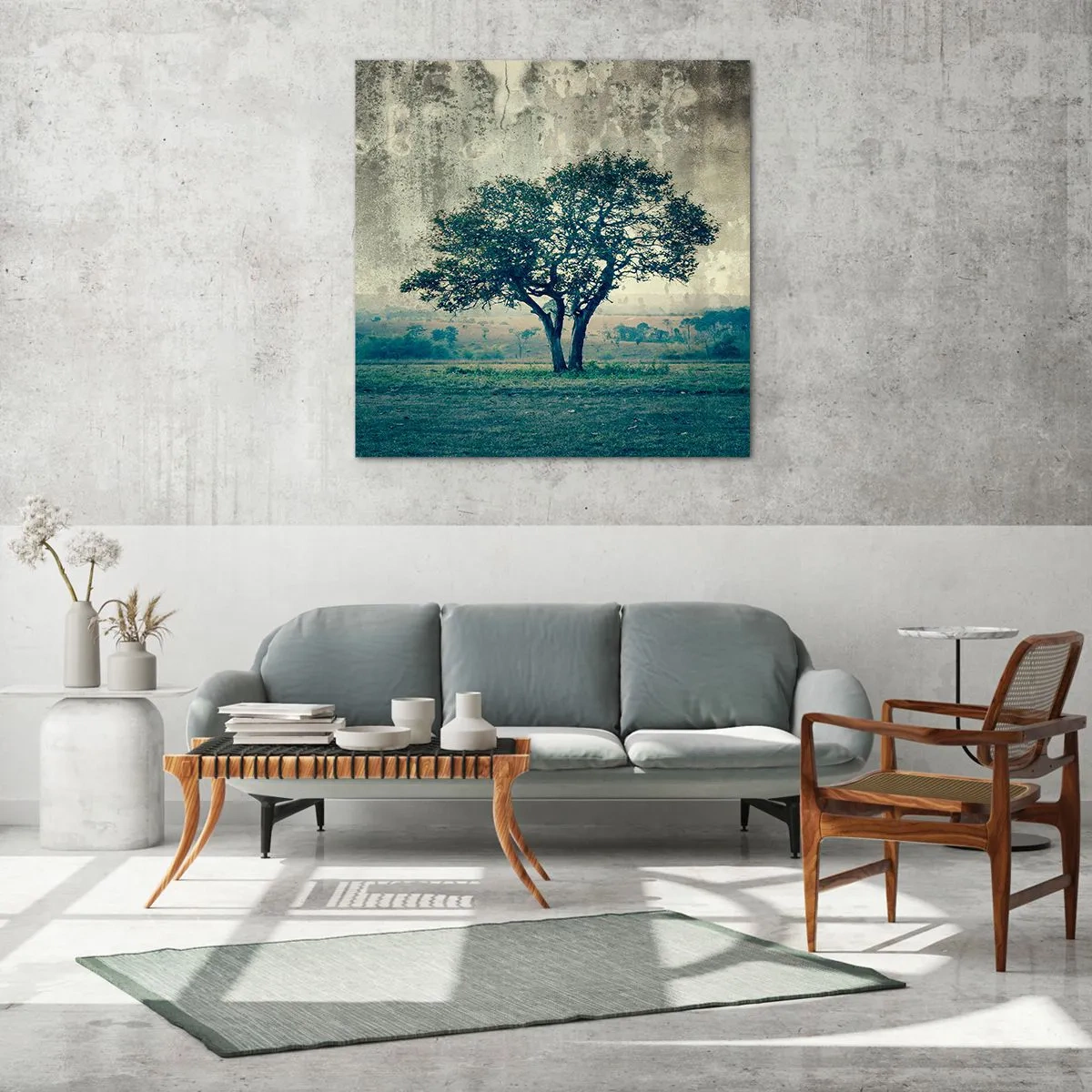 Obraz na skle - Jabloň na modrom poli? - 60x60 cm