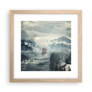 Plagát v ráme zo svetlého duba - V kúzelných vodách - 30x30 cm