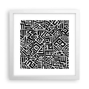 Plagát v bielom ráme - Predkolumbovská kompozícia - 30x30 cm