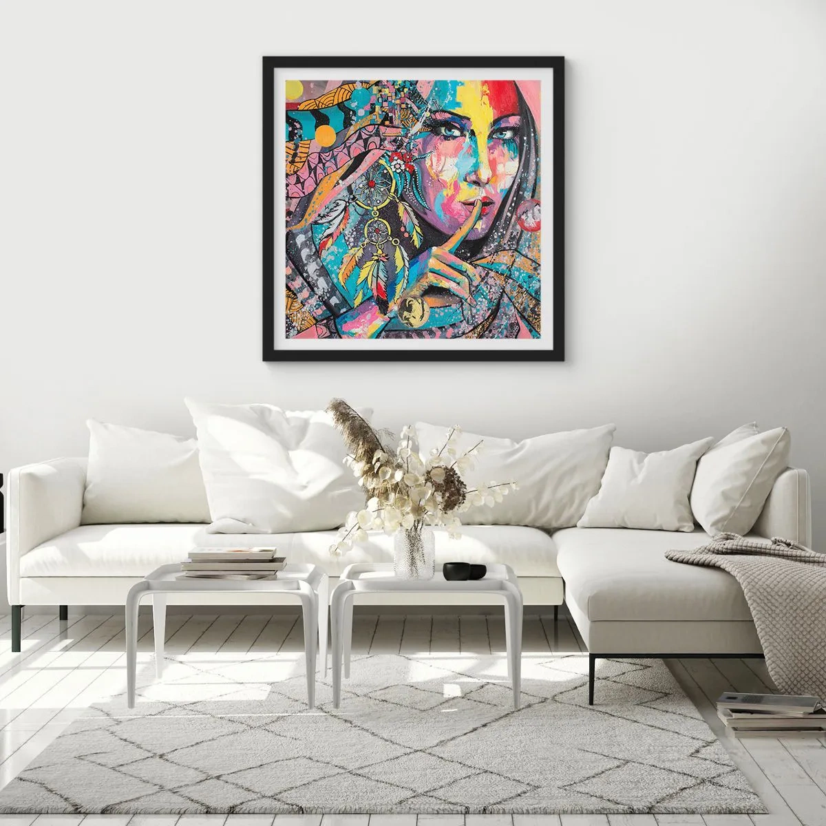 Plagát v čiernom ráme - Mlč, než pochopíš - 40x40 cm