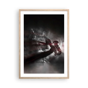 Plagát v ráme zo svetlého duba - V oparoch jazzu - 50x70 cm