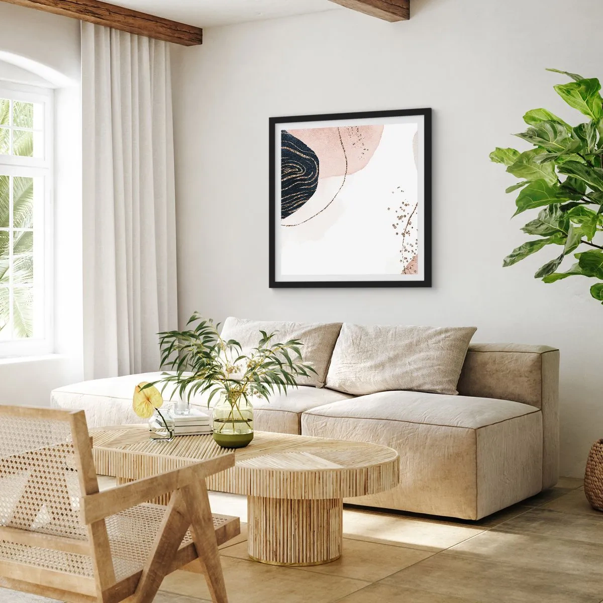 Plagát v čiernom ráme - Všetko plynie - 40x40 cm