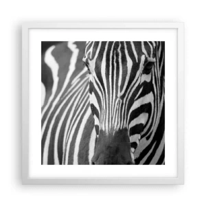 Plagát v bielom ráme - Svet je čierno-biely - 40x40 cm