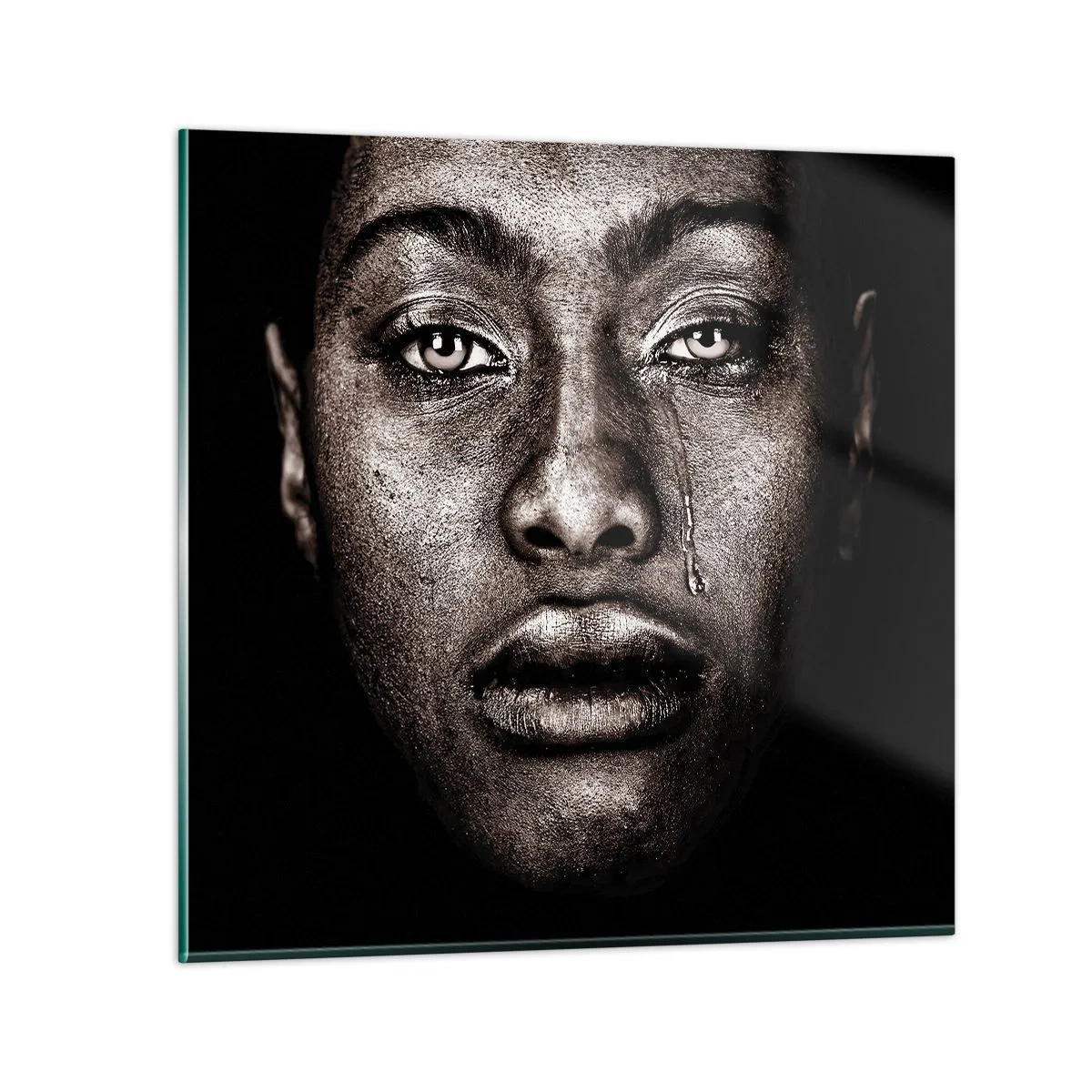 Obraz na skle - Jedna slza - 30x30 cm