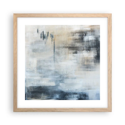 Plagát v ráme zo svetlého duba - Za závojom modrej - 40x40 cm