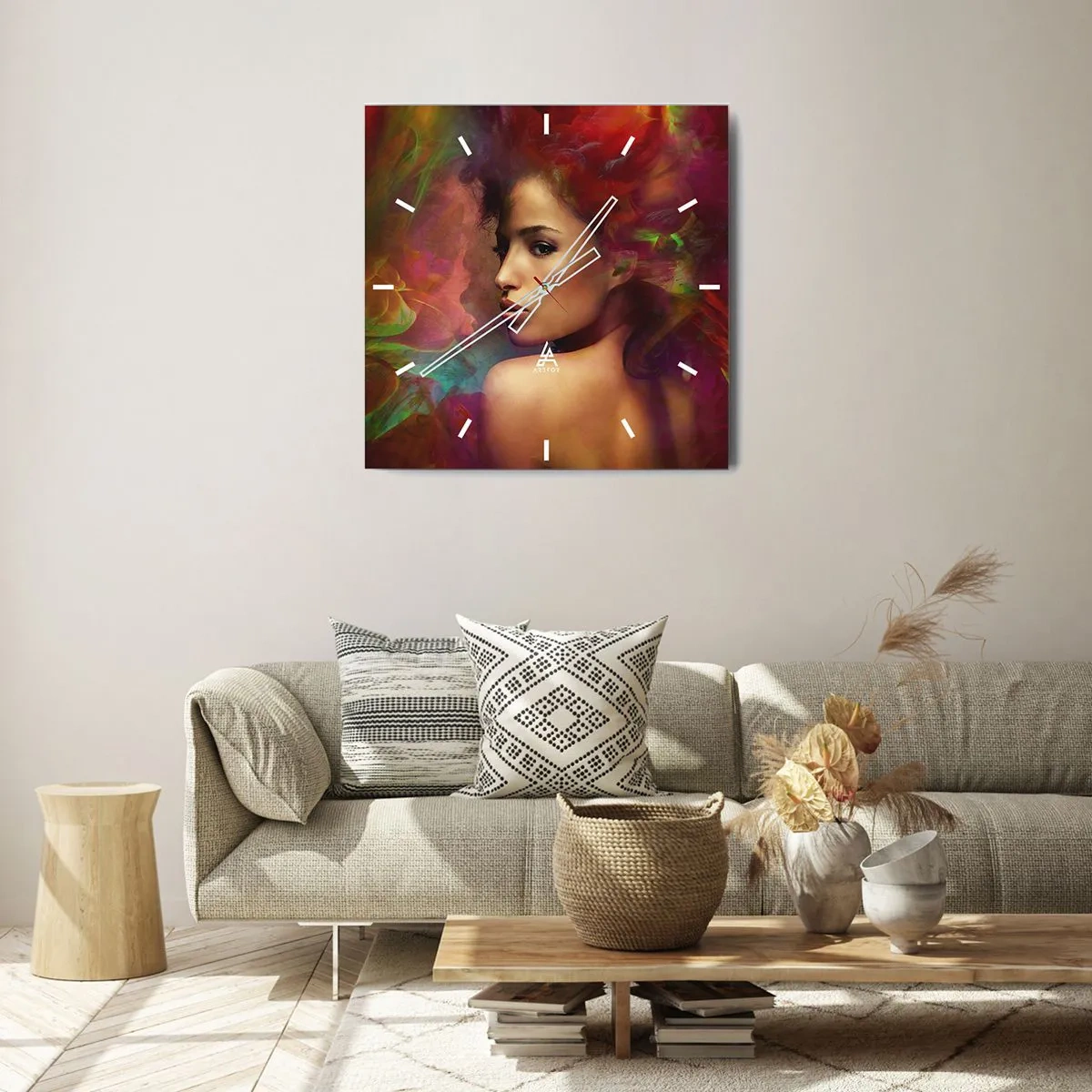 Nástenné hodiny - Krajšia ako dúha, jemnejšia ako hmla - 30x30 cm