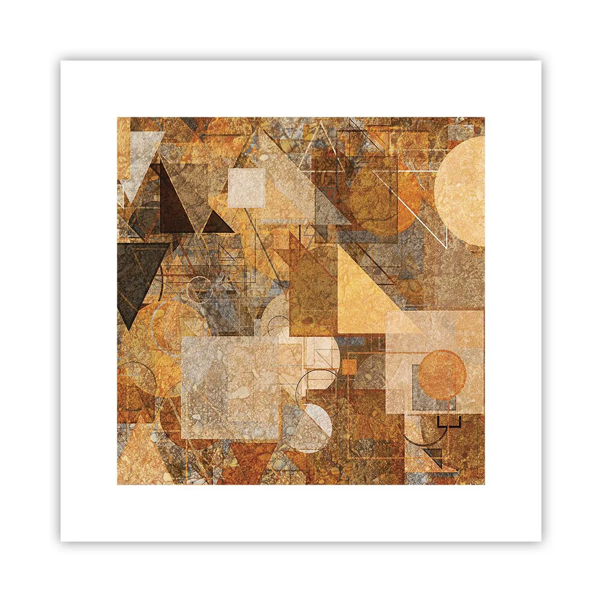 Plagát - Kubistické bronzové štúdium - 30x30 cm