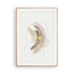 Plagát v ráme zo svetlého duba - Vesmírna bytosť - 70x100 cm