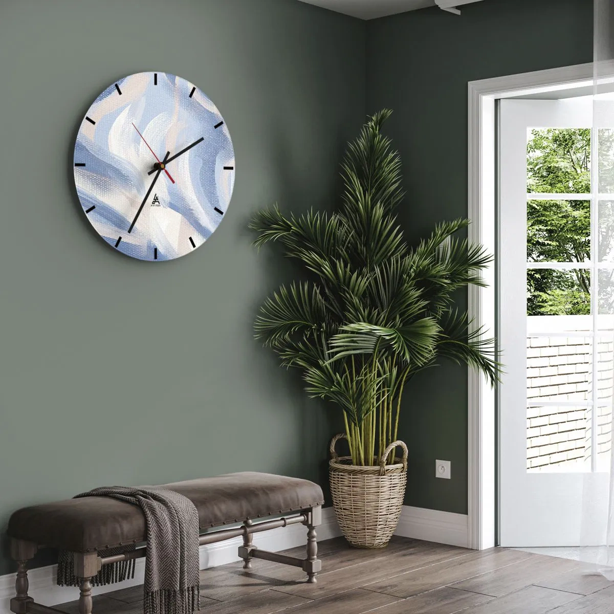 Nástenné hodiny - Modré kolísanie - 40x40 cm