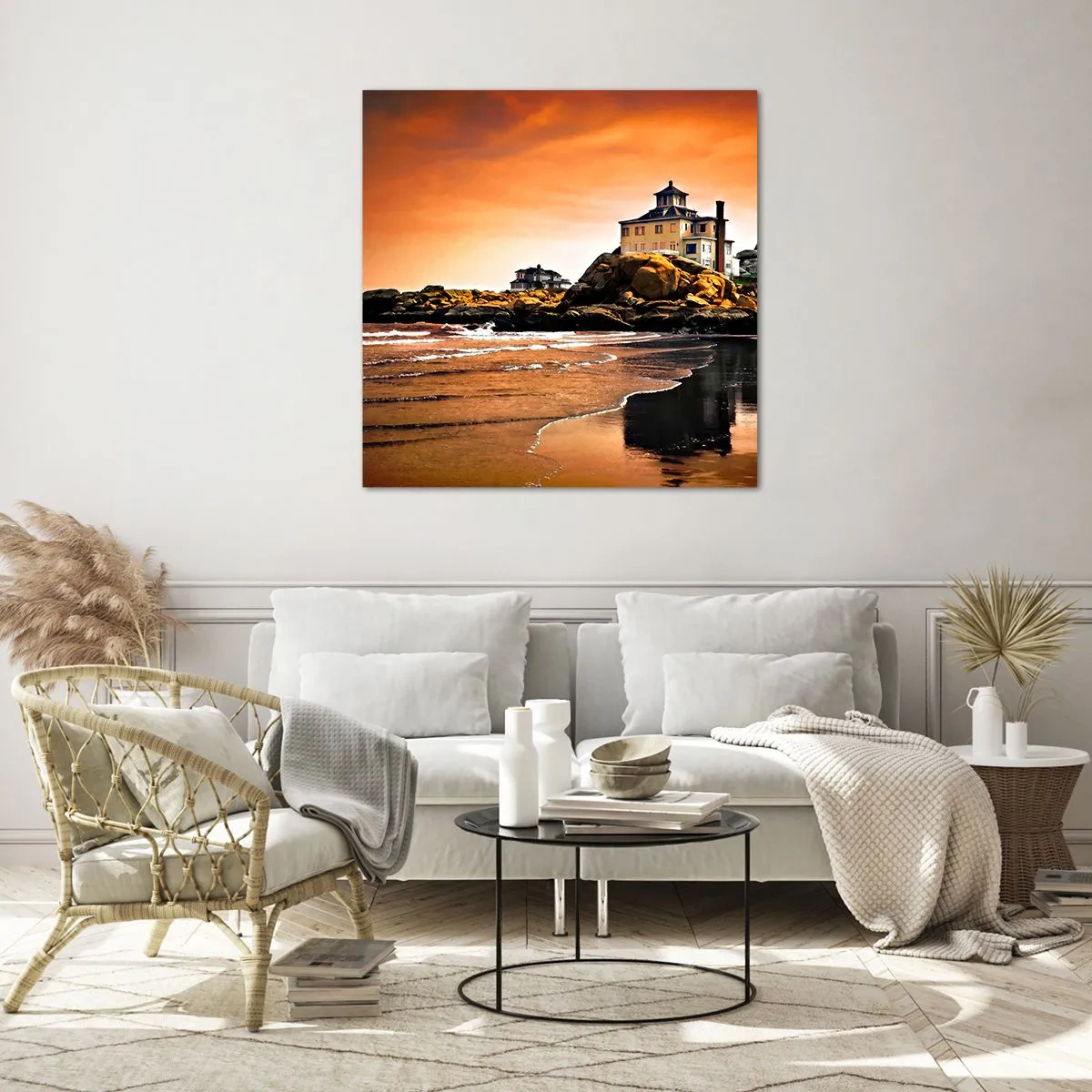 Obraz na skle - Elegancia západného pobrežia - 50x50 cm