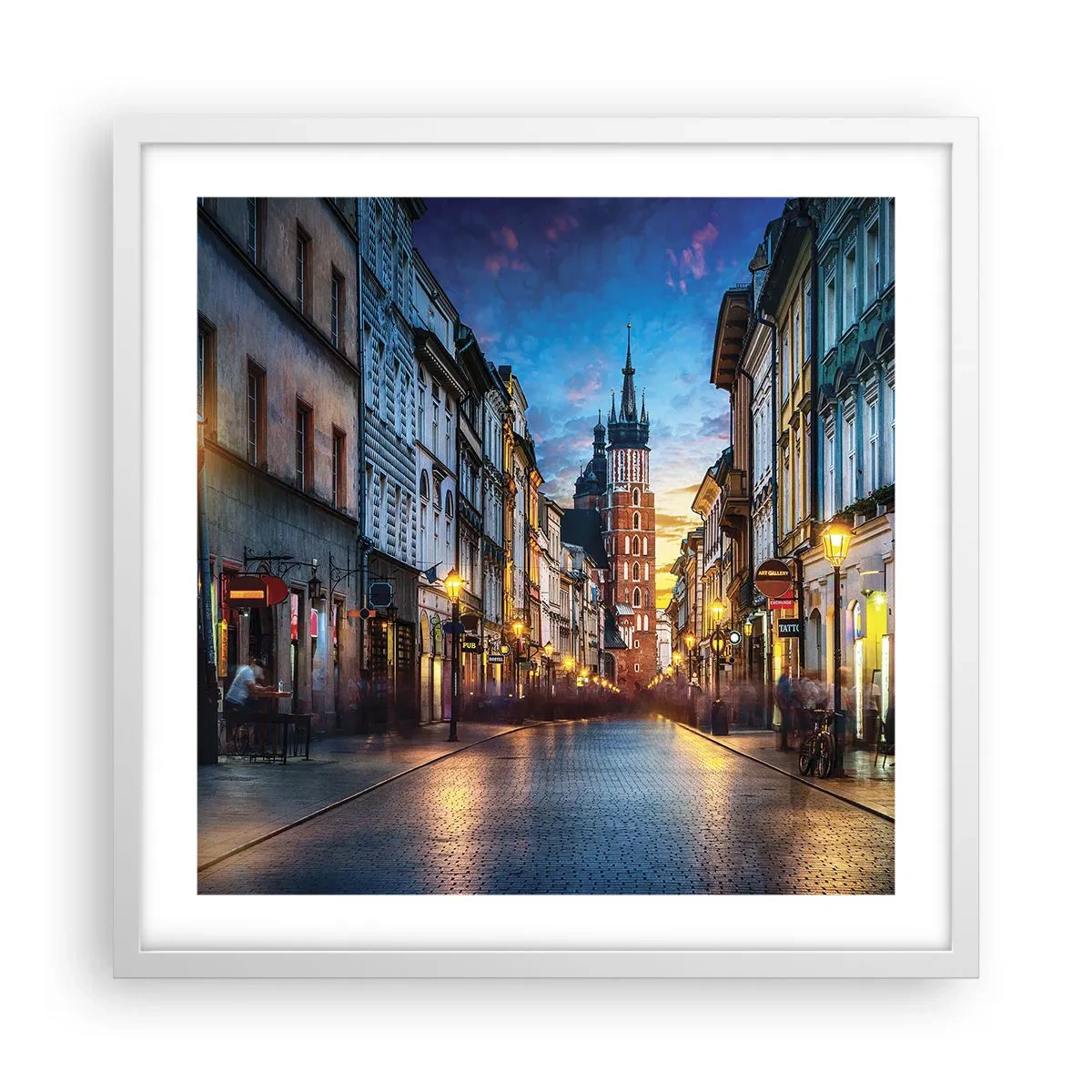 Plagát v bielom ráme - Krakovský pôvab - 50x50 cm