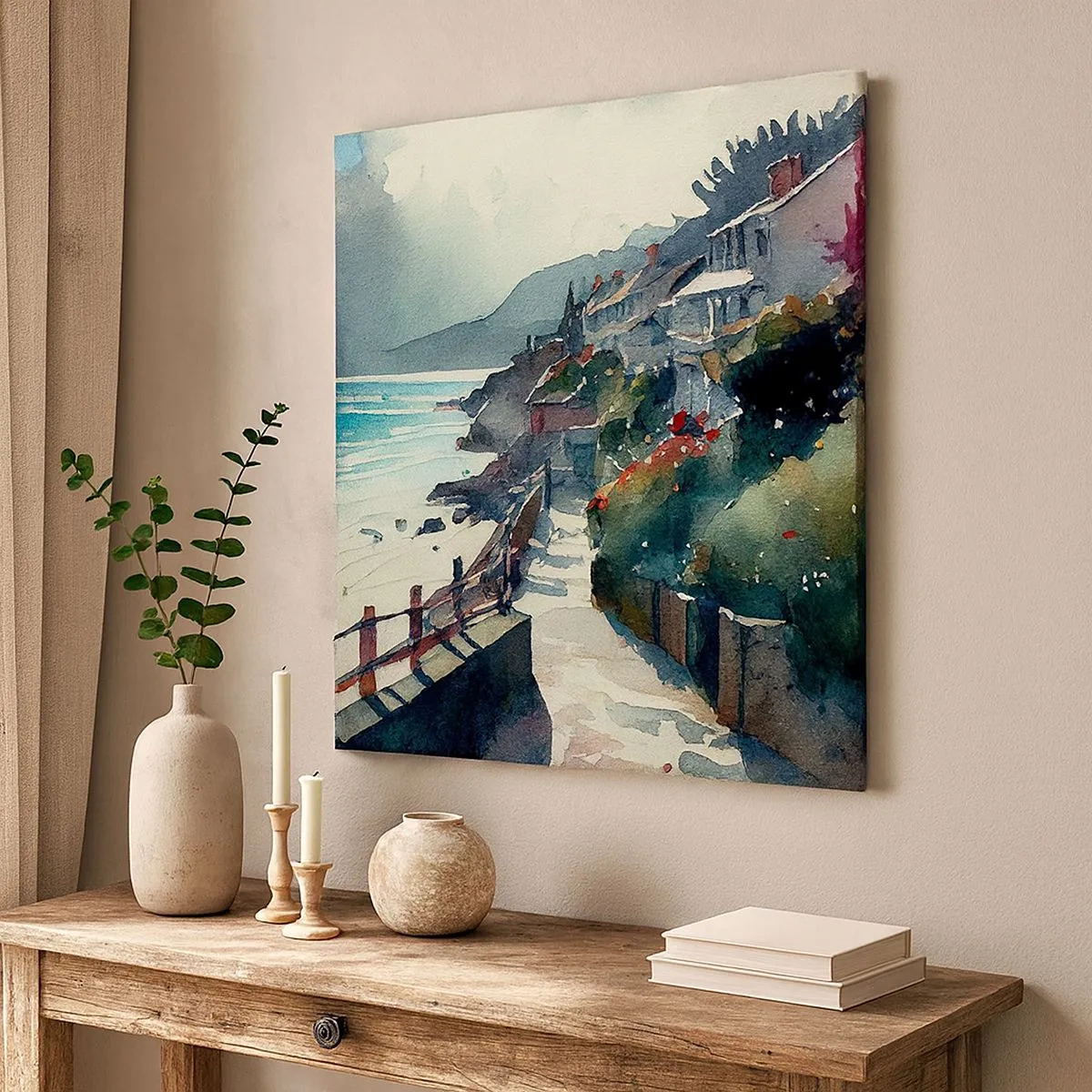 Obraz na plátne - Stredomorské mestečko - 30x30 cm