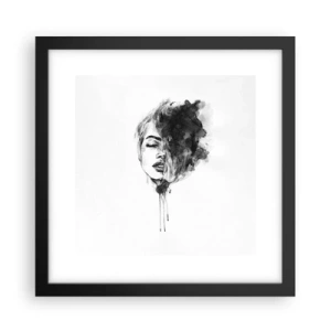 Plagát v čiernom ráme - O čom sníva dievča - 30x30 cm