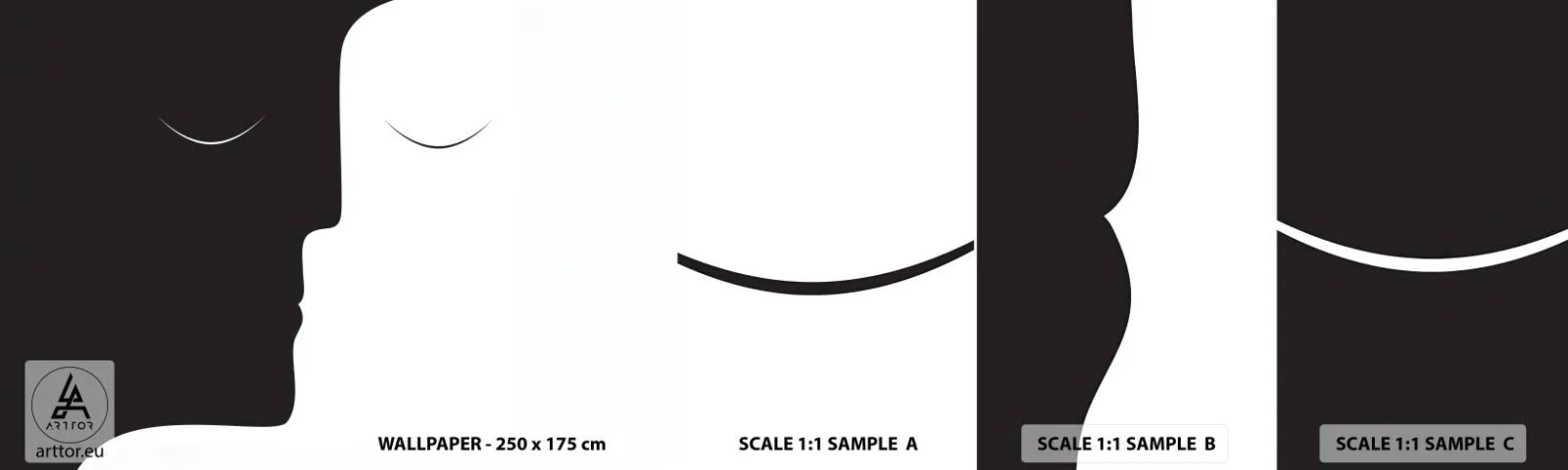 Vzorka samolepiacej fototapety Deluxe Sticker - Jednota protikladov - Ľudia, Pár, Kus - 100x30 cm