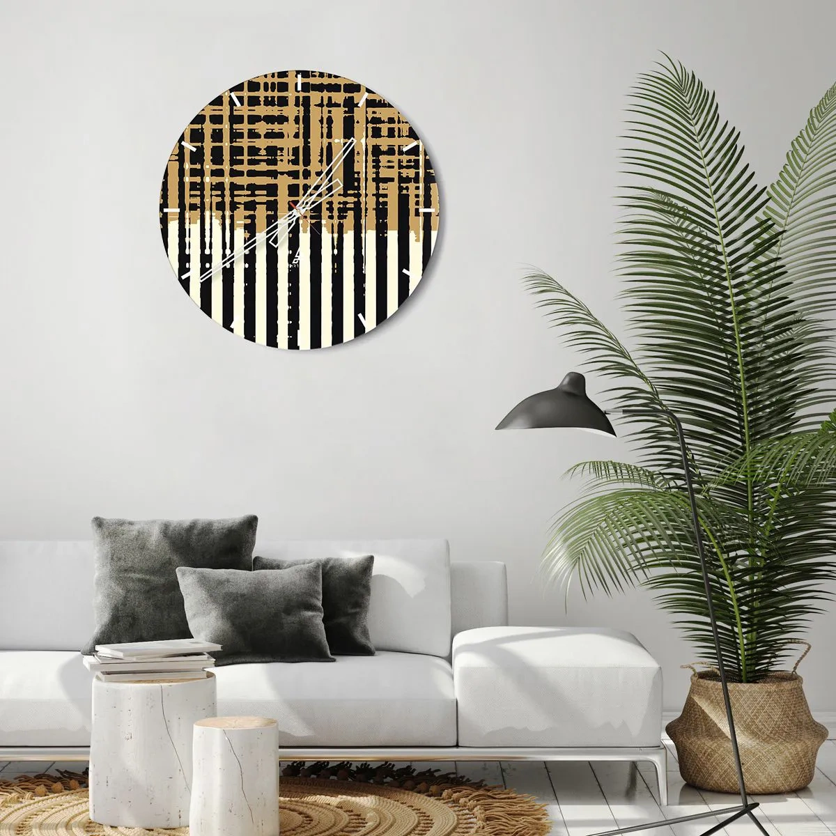 Nástenné hodiny - Architektonická abstrakcia - 30x30 cm