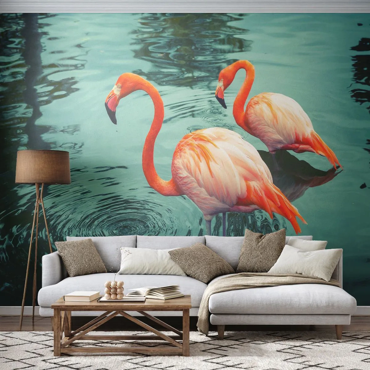 Fototapeta Standard Eco - Teraz sme v móde - Plameniaky, Vtáky, Príroda - 400x280 cm