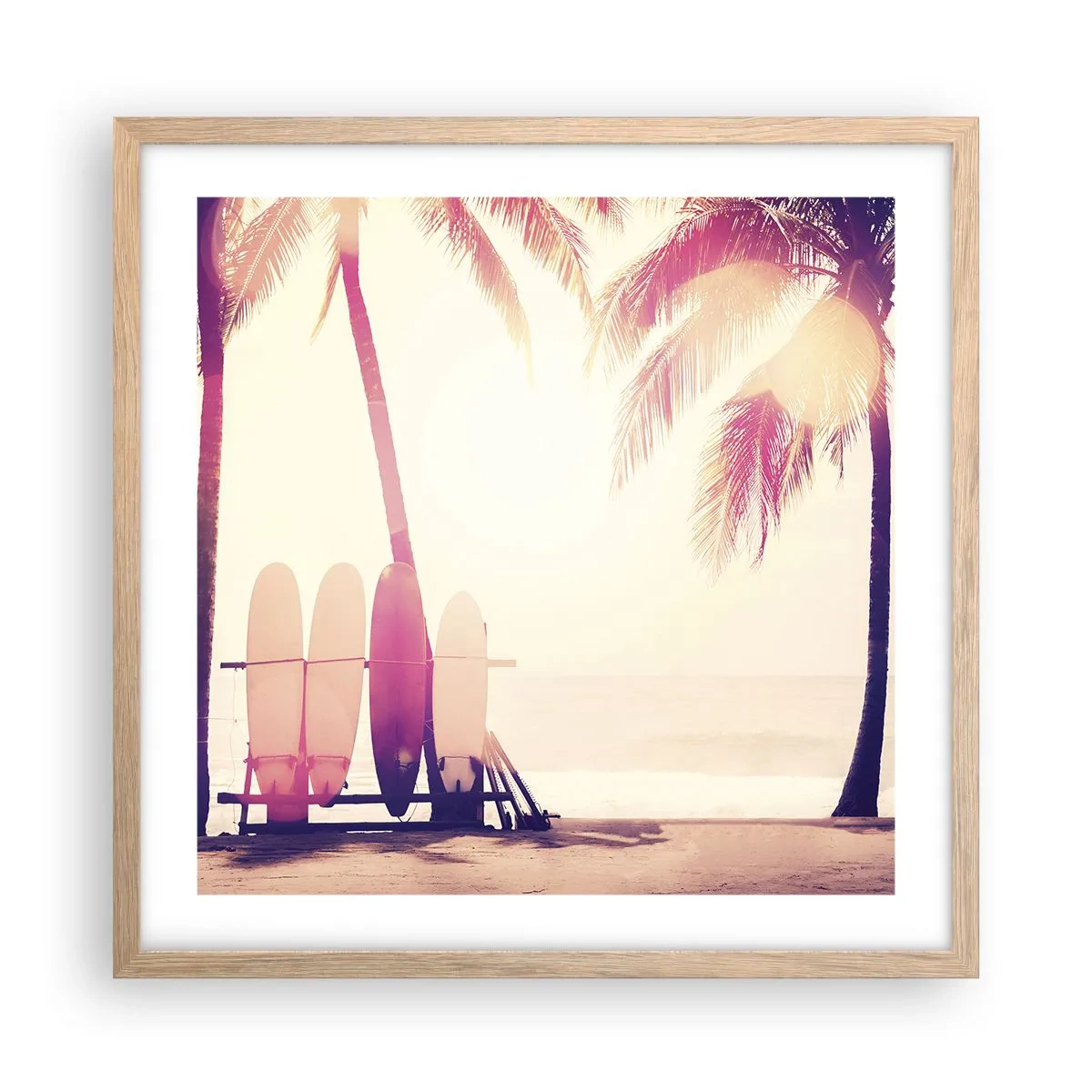 Plagát v ráme zo svetlého duba - Bude to skvelý deň - 50x50 cm