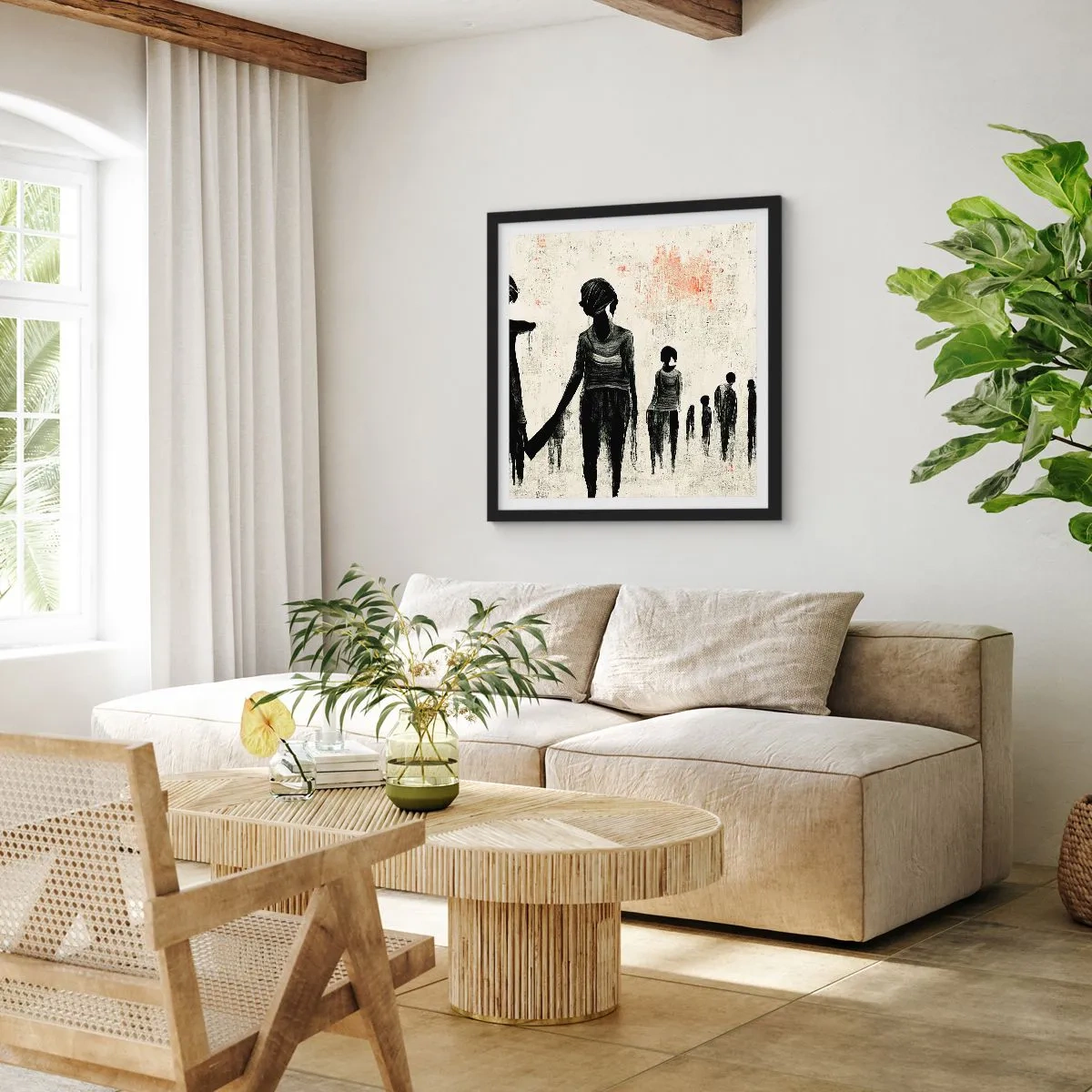 Plagát v čiernom ráme - Proti samote - 60x60 cm