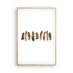 Plagát v ráme zo svetlého duba - Operená variácia - 61x91 cm