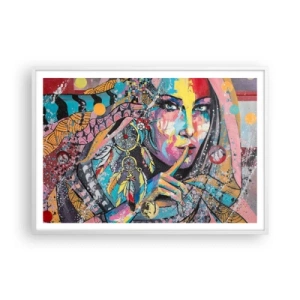 Plagát v bielom ráme - Mlč, než pochopíš - 100x70 cm