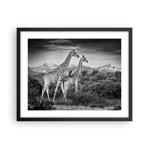 Plagát v čiernom ráme - Vyššie kruhy v Afrike - 50x40 cm