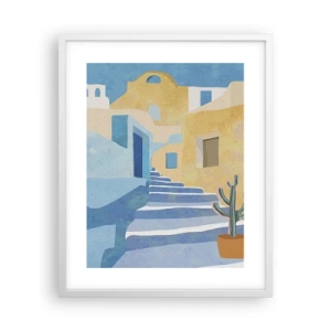 Plagát v bielom ráme - Deň v arabskom meste - 40x50 cm