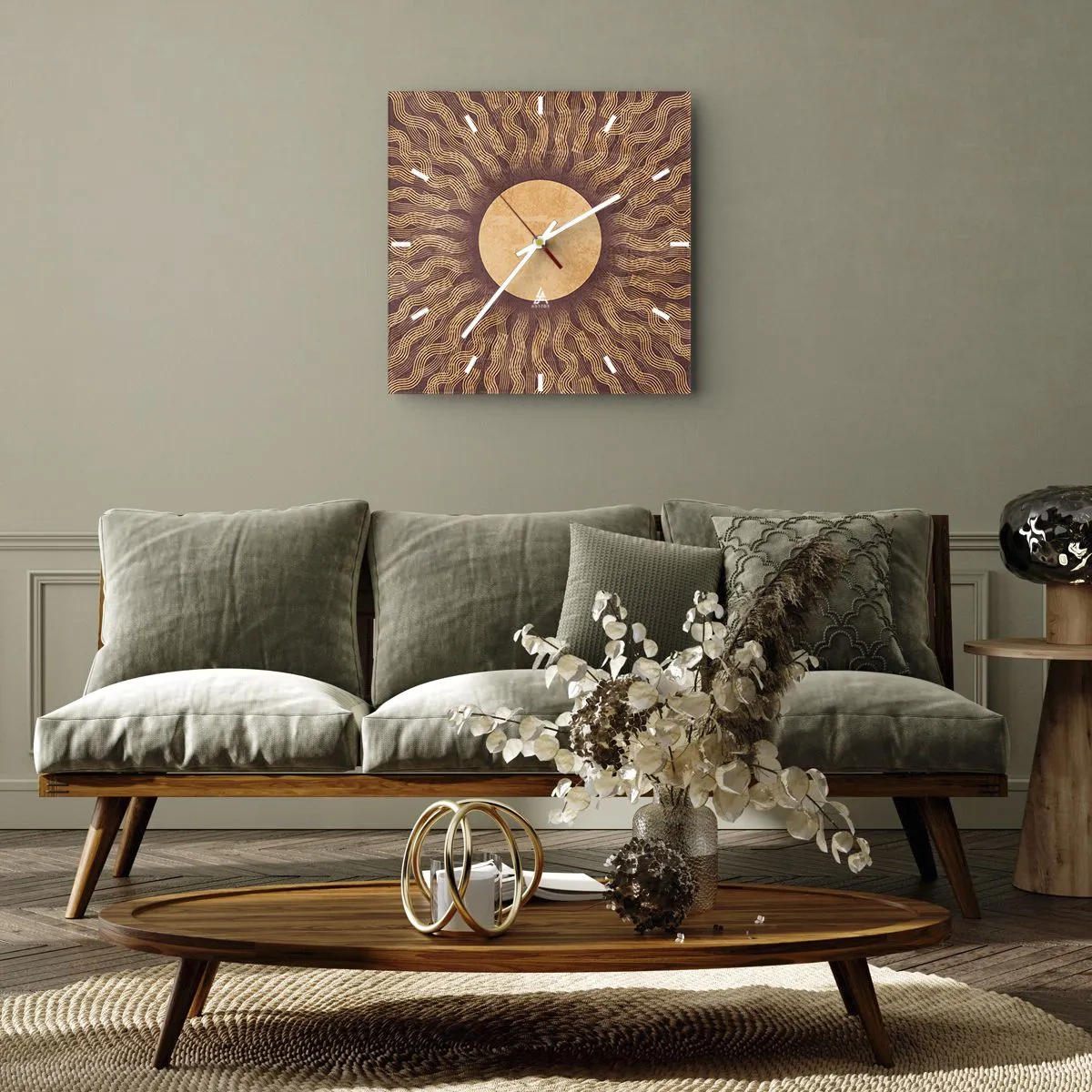 Nástenné hodiny - Ikona slnka - 40x40 cm