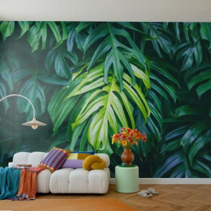 Fototapeta Premium Canvas - Ponoriť sa do sviežosti - Tropická rastlina, List Monstera, Príroda - 300x210 cm