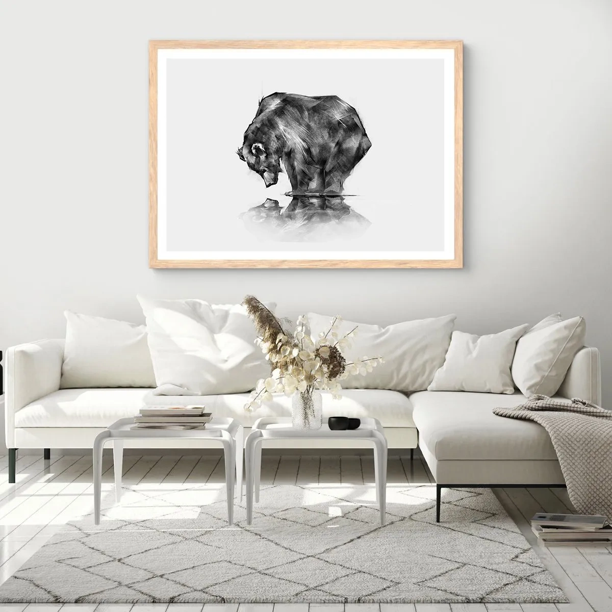 Plagát v ráme zo svetlého duba - Je príjemné sa stretnúť s niekým blízkym - 91x61 cm