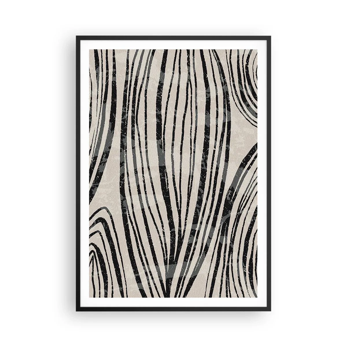 Plagát v čiernom ráme - Močiar s líniami - 70x100 cm