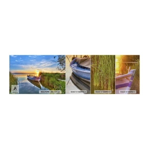 Vzorka fototapety Premium Canvas - Zátoka splnených snov - Krajina, Jazero, Łódź - 100x30 cm