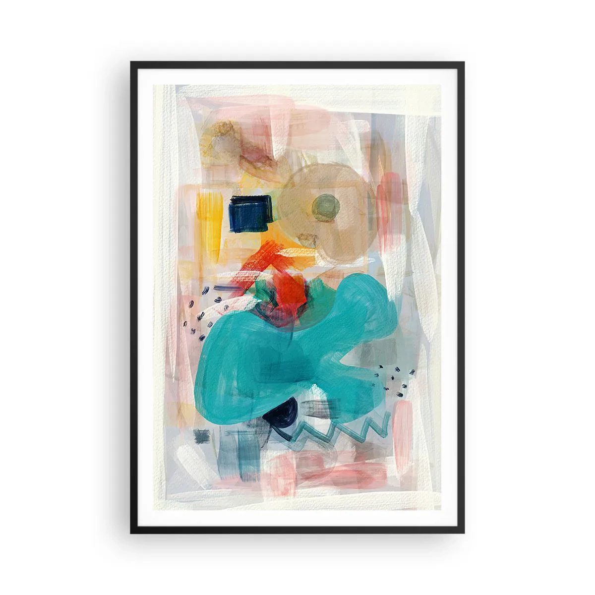 Plagát v čiernom ráme - Farebná hra - 70x100 cm