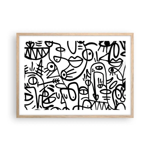 Plagát v ráme zo svetlého duba - Tváre a preludy - 70x50 cm