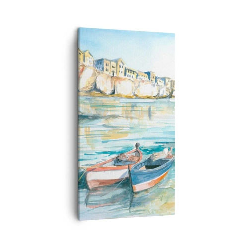 Obraz na plátne - Krajina v modrej - 45x80 cm