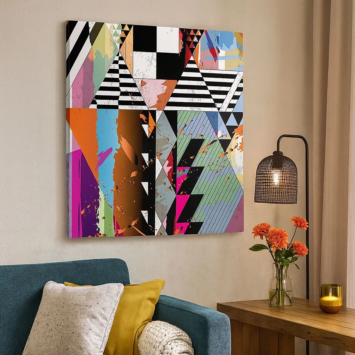 Obraz na plátne - Geometricky a organicky - 30x30 cm