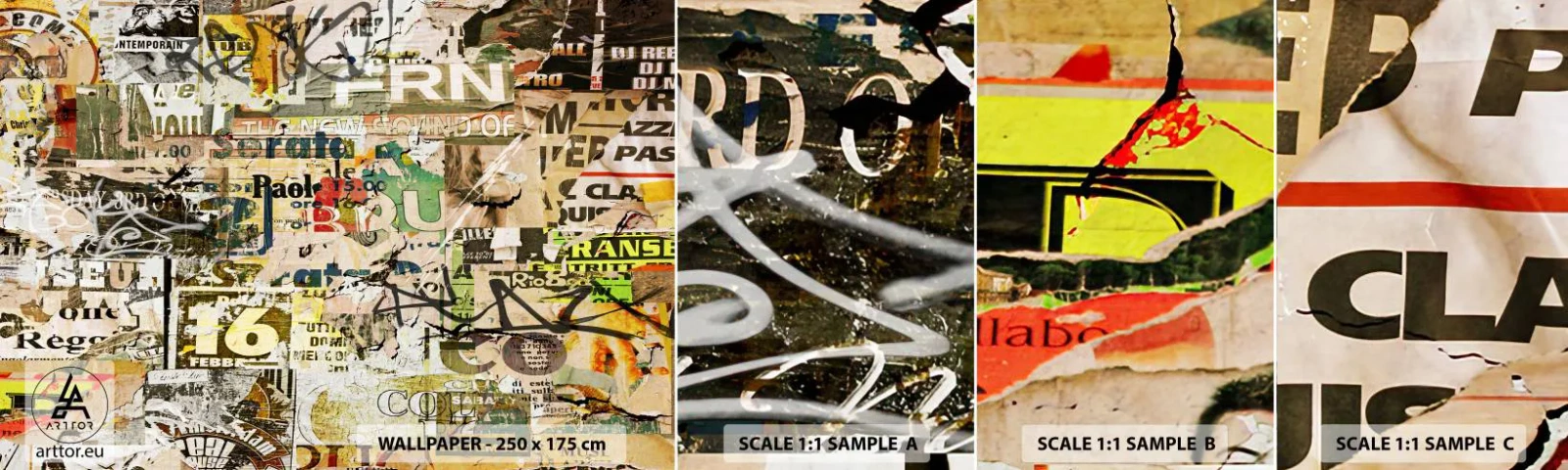 Vzorka Fototapeta Standard Eco - Och, deje sa to... - Graffiti, Nástenná maľba, Kus - 100x30 cm