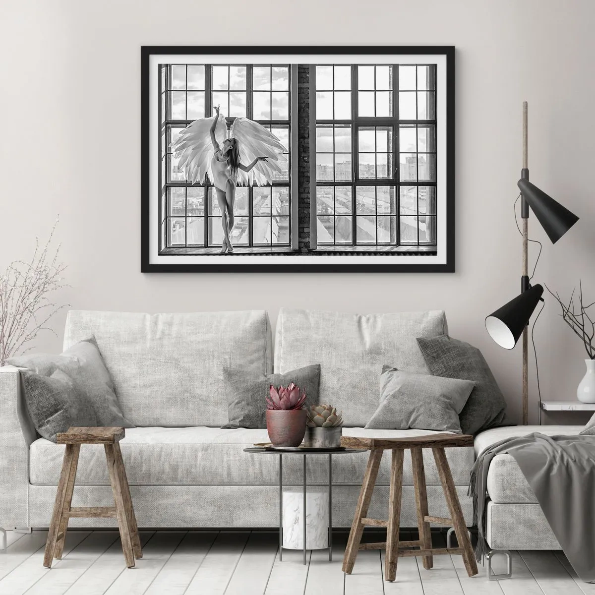 Plagát v čiernom ráme - Mesto anjelov? - 100x70 cm