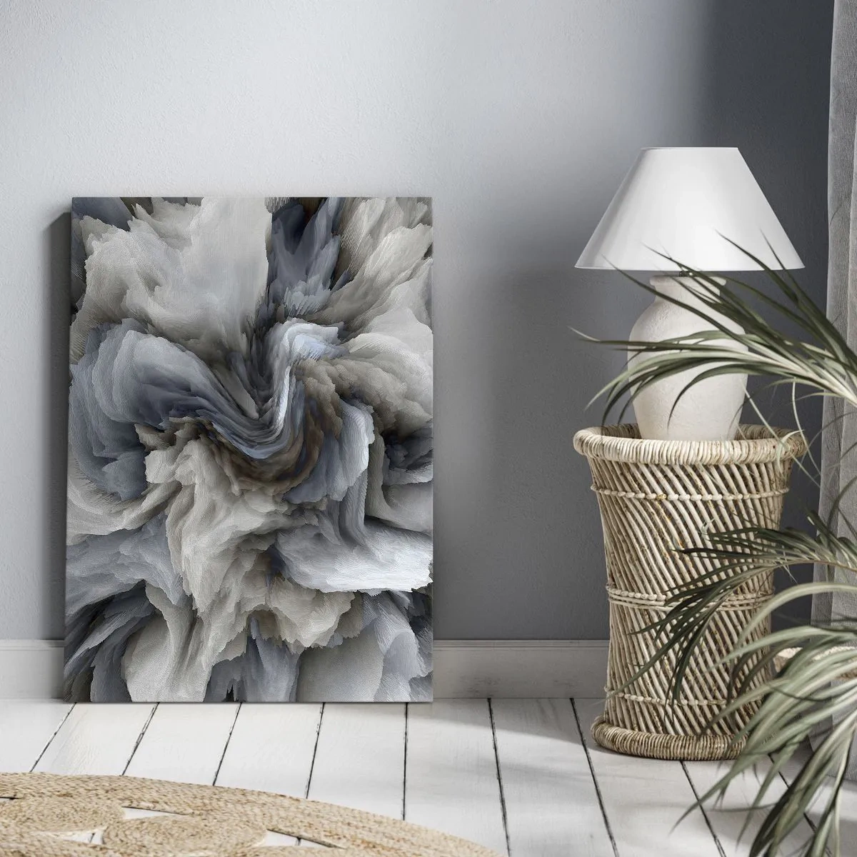 Obraz na plátne - Kameň a kvet - 50x70 cm