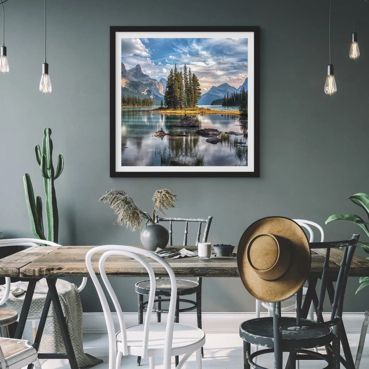 Plagát v čiernom ráme - Pri veľkej a čistej vode… - 50x50 cm