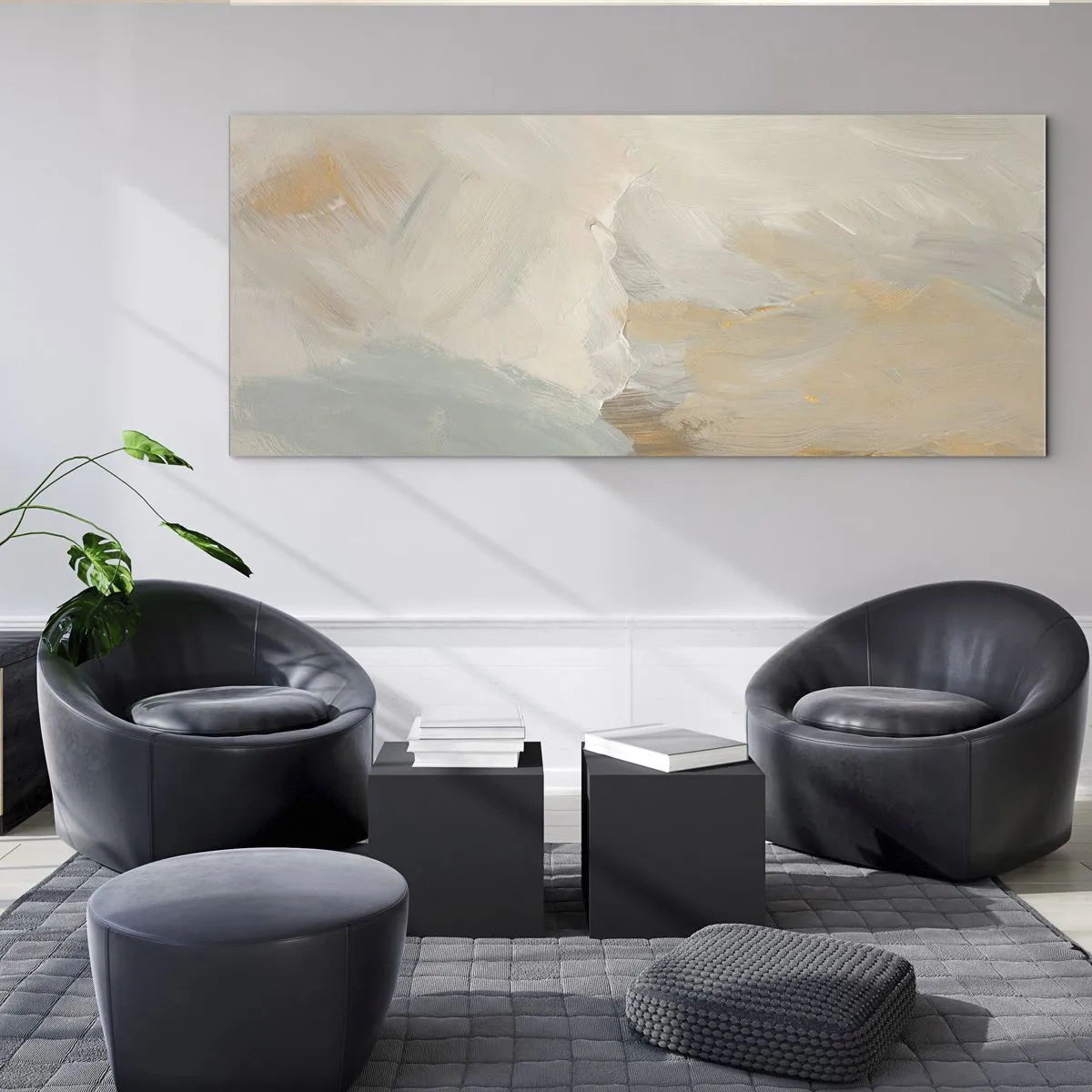 Obraz na skle - Abstrakcia – krajina nehy - 100x40 cm