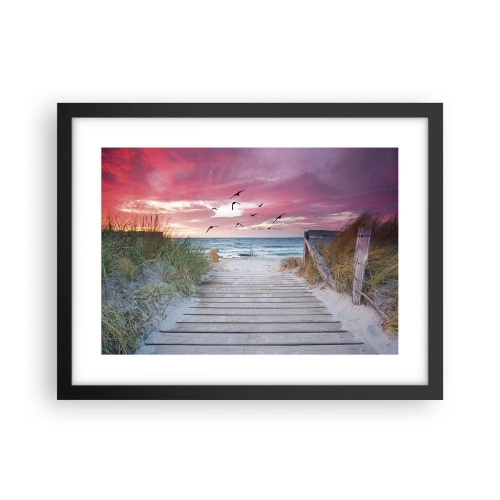 Plagát v čiernom ráme - Baltská impresia - 40x30 cm